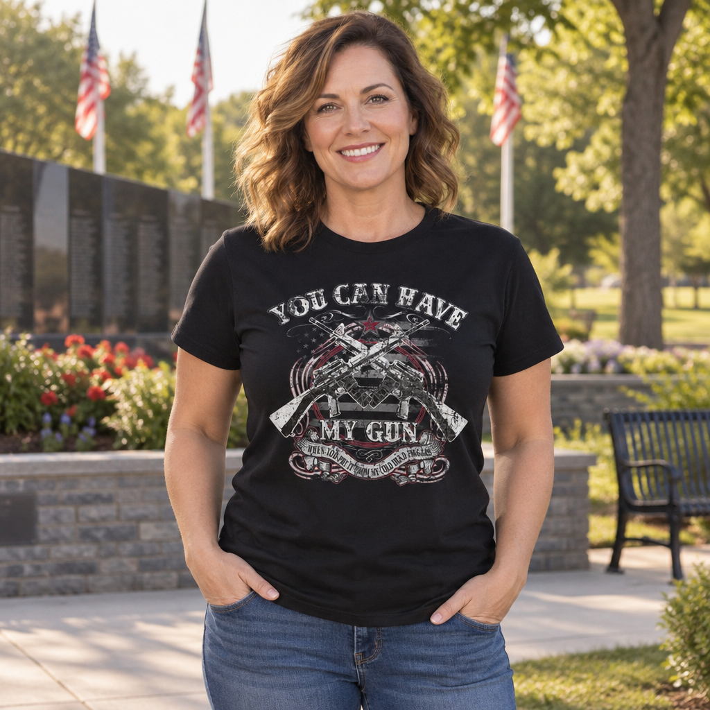 You Can Have My Gun — Black T-Shirt — lifestyle alt