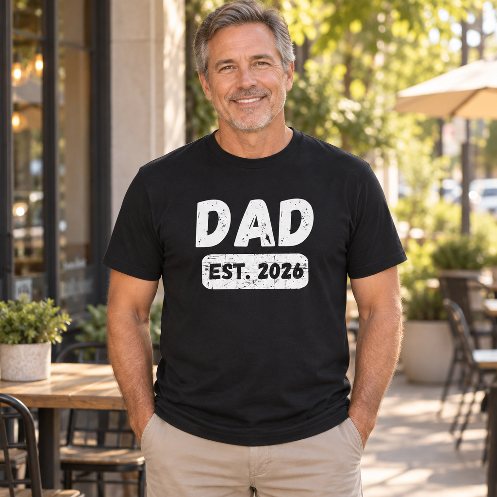 Dad Established 2026 — Black T-Shirt — lifestyle alt