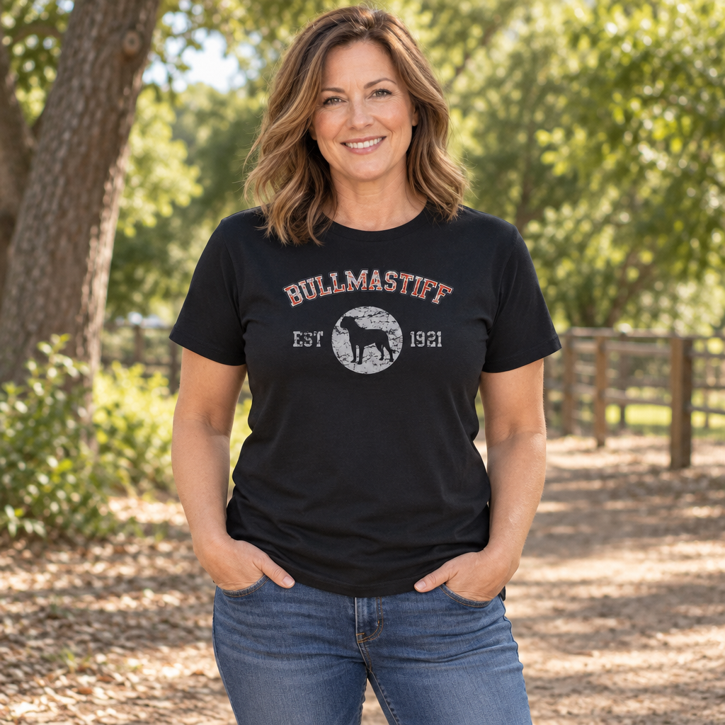 Bullmastiff Established 1921 — Black T-Shirt — lifestyle alt