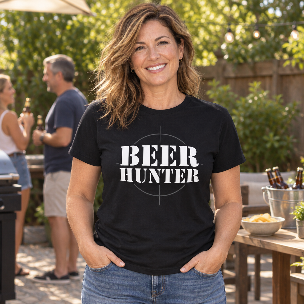 Beer Hunter — Black T-Shirt — lifestyle alt