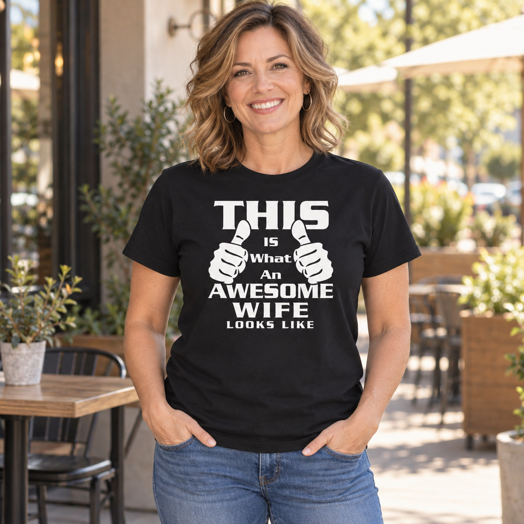 This Is What an Awesome Wife Looks Like — Black T-Shirt — lifestyle alt