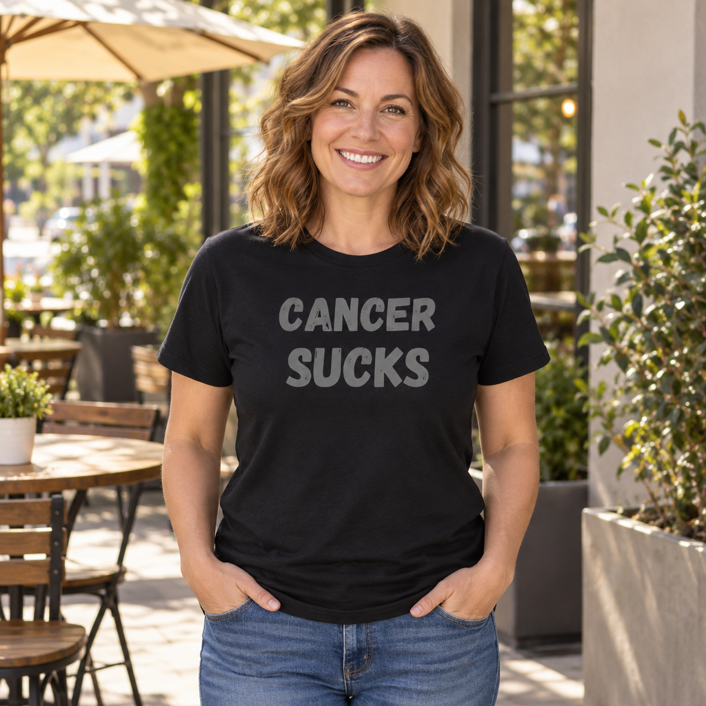 Cancer Sucks — Black T-Shirt — lifestyle alt