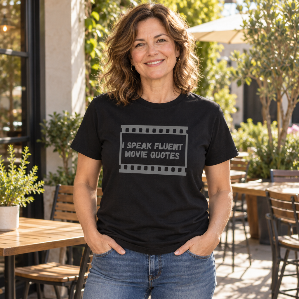 I Speak Fluent Movie Quotes — Black T-Shirt — lifestyle alt