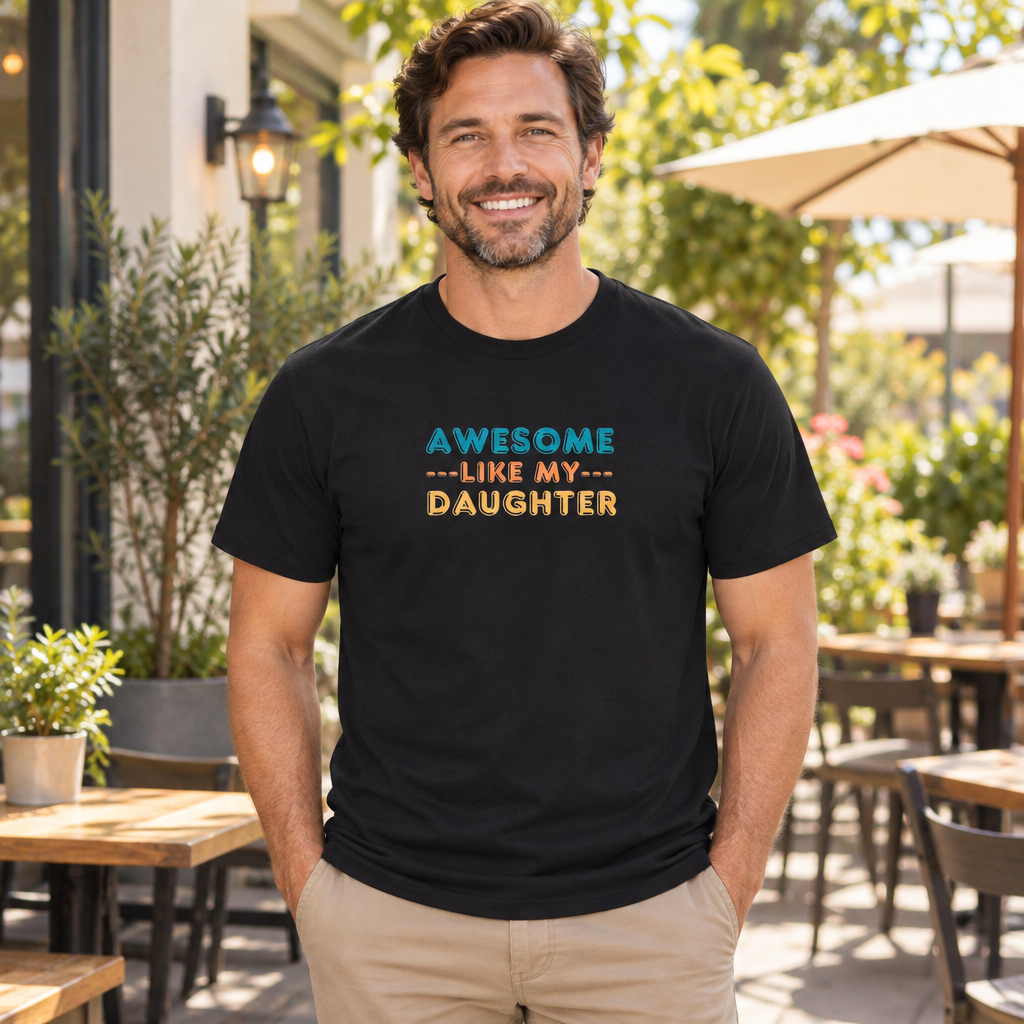 Awesome Like My Daughter — Black T-Shirt — lifestyle alt