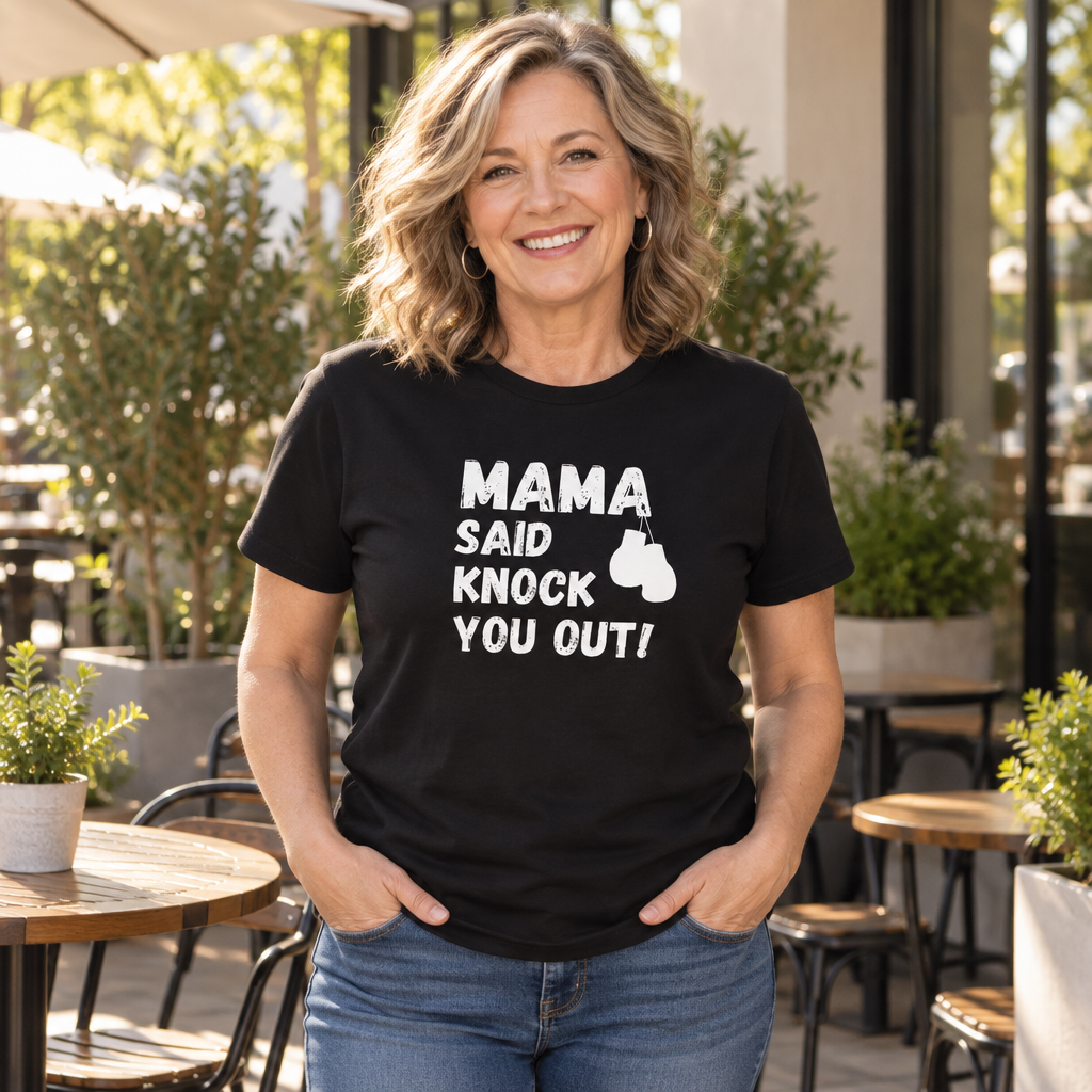 Mama Knock You Out — Black T-Shirt — lifestyle alt