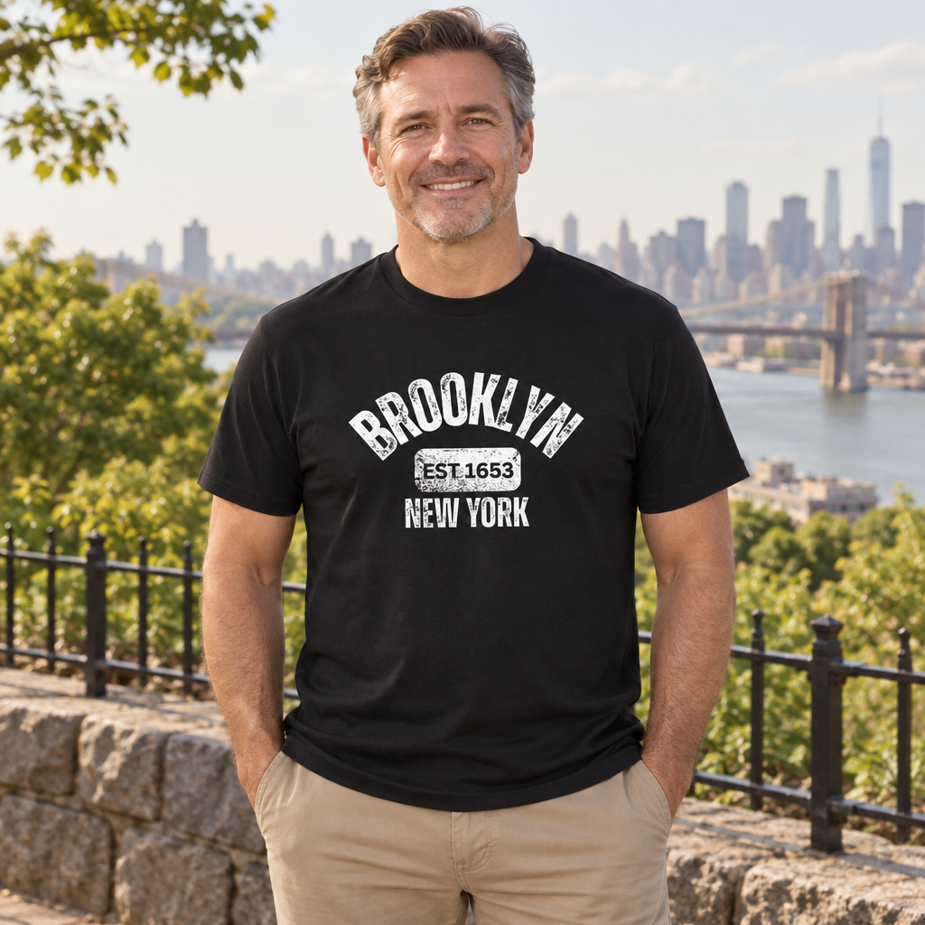Brooklyn New York Est. 1653 — Black T-Shirt — lifestyle alt