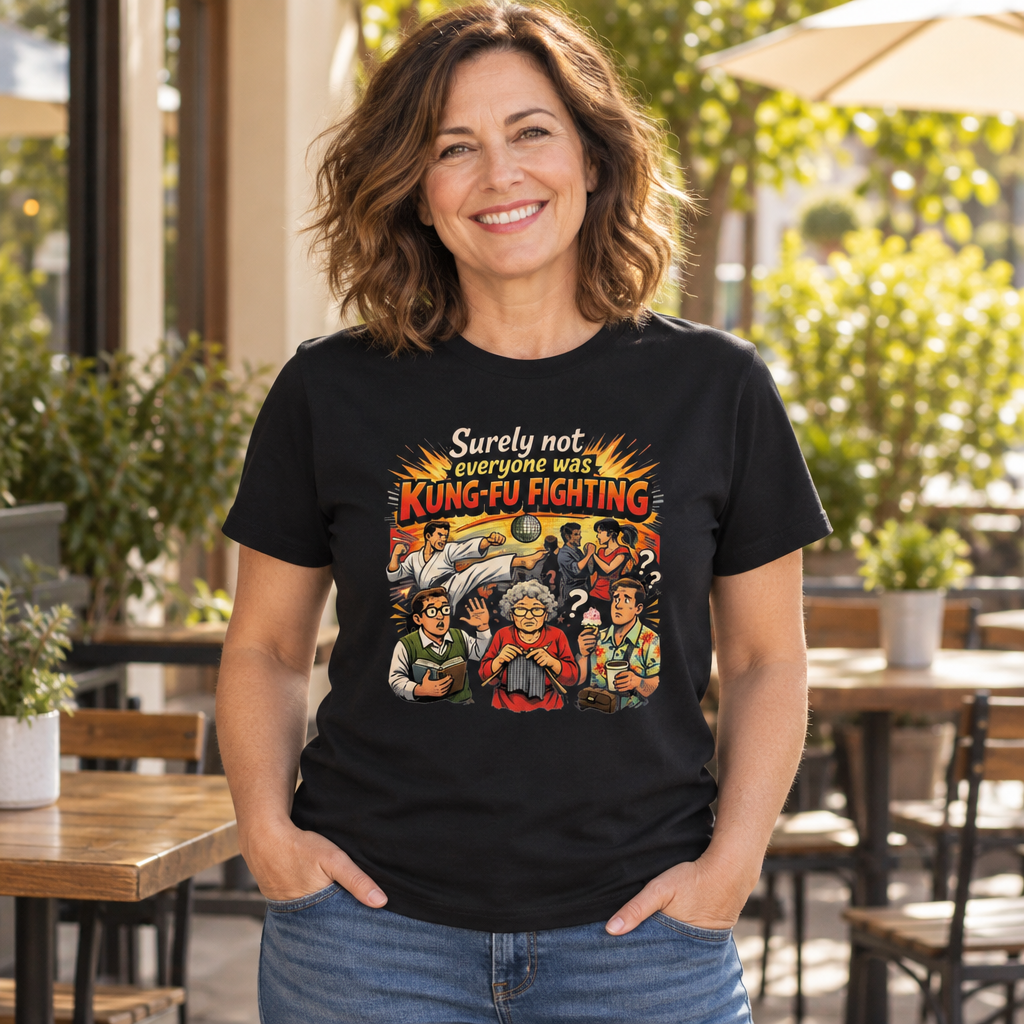 Kung Fu Fighting — Black T-Shirt — lifestyle alt