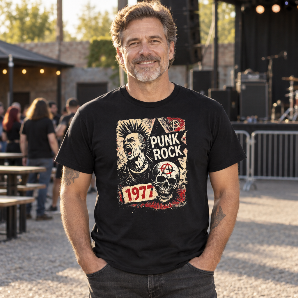 Punk Rock 1977 — Black T-Shirt — lifestyle alt