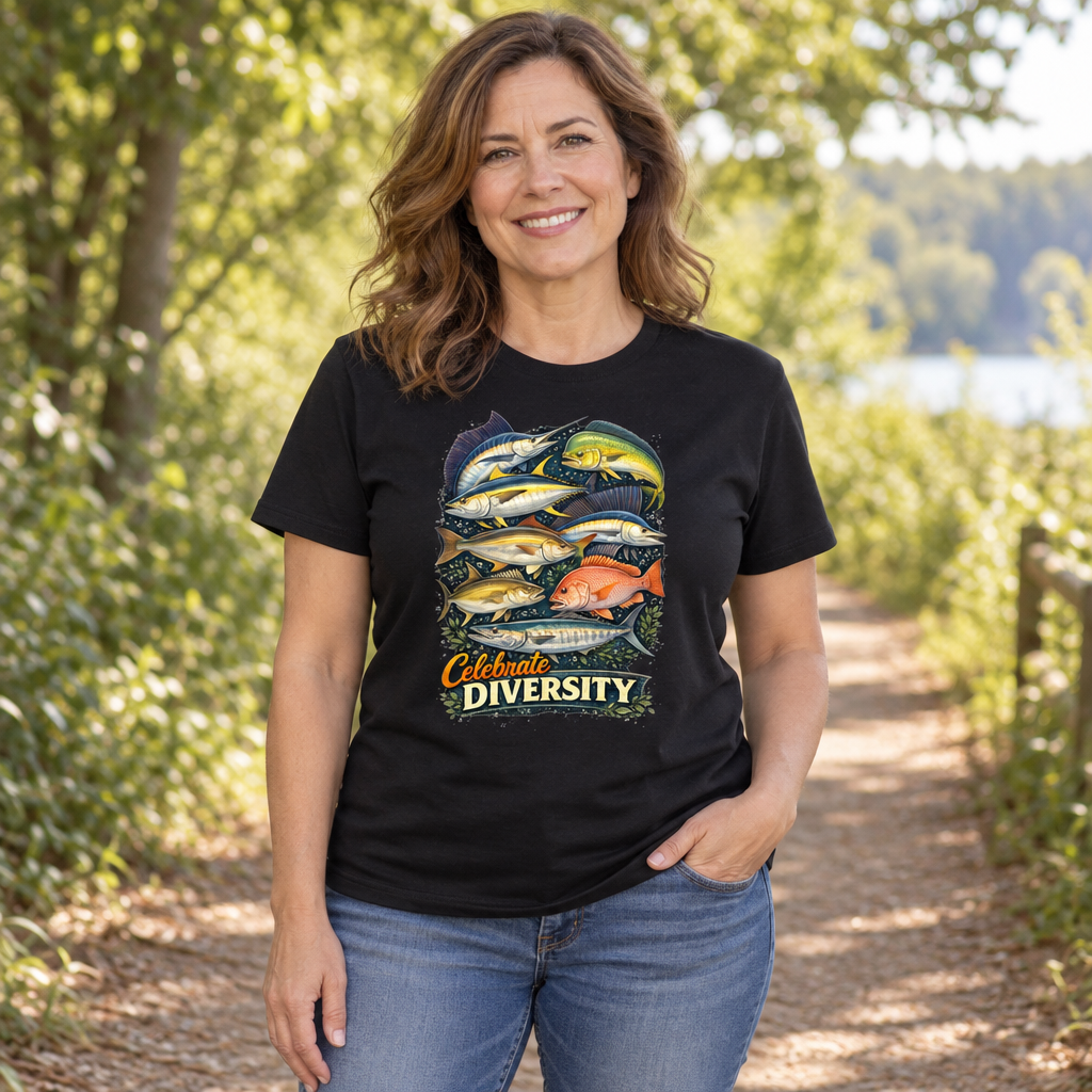 Saltwater Fishing — Black T-Shirt — lifestyle alt