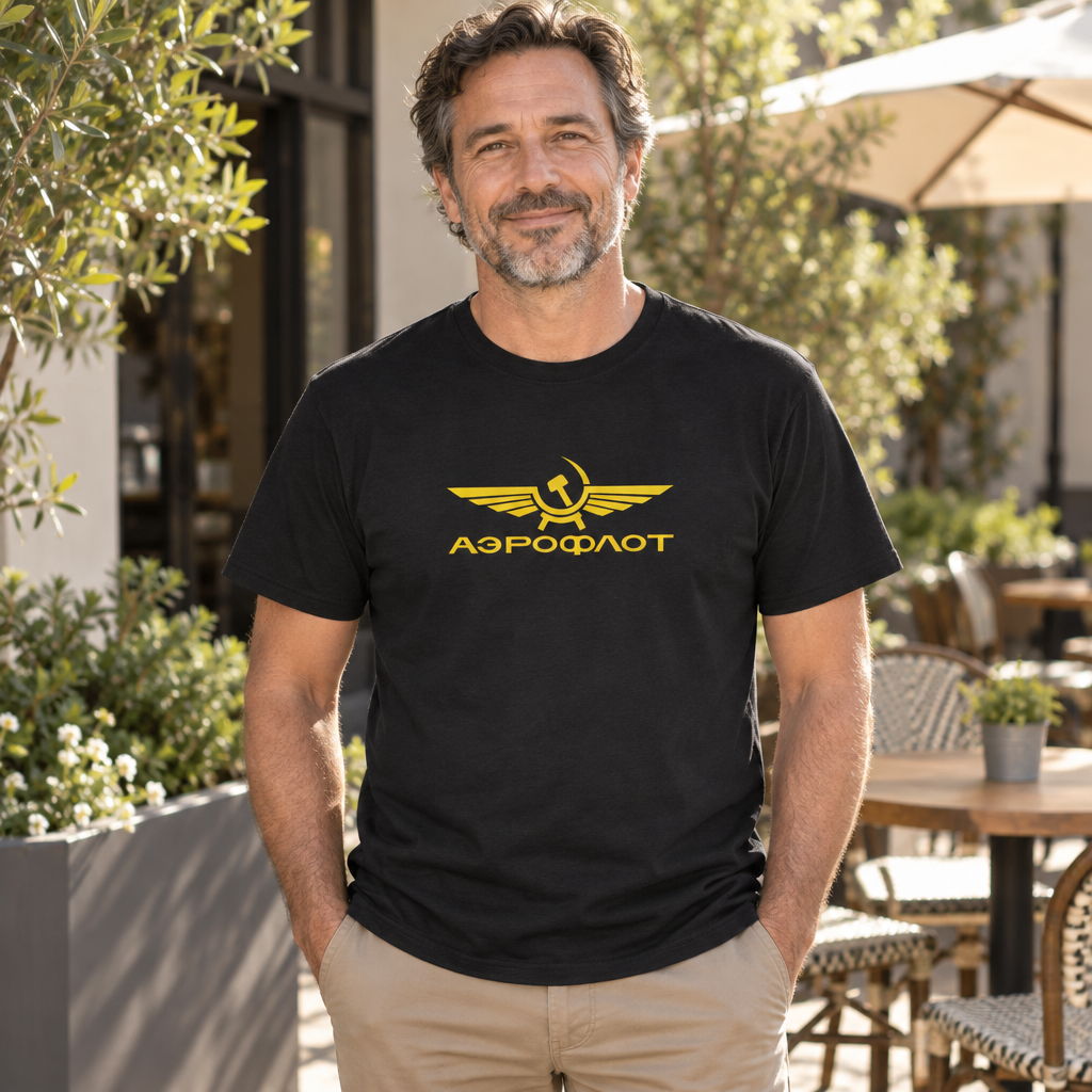 Aeroflot Wings Emblem — Black T-Shirt — lifestyle alt