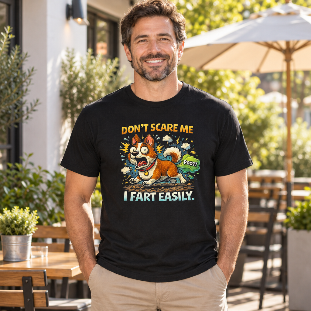 I Fart Easily Funny — Black T-Shirt — lifestyle alt
