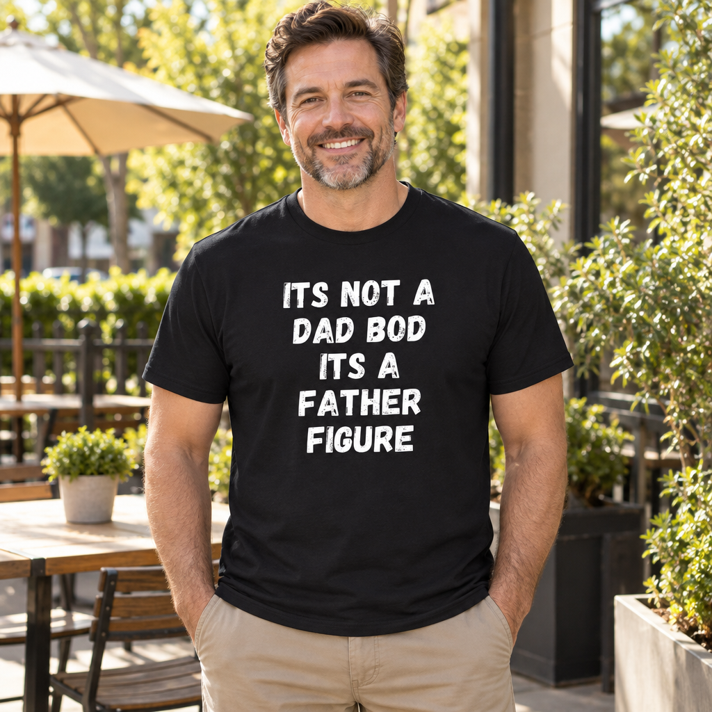 Dad Bod Father Figure — Black T-Shirt — lifestyle alt