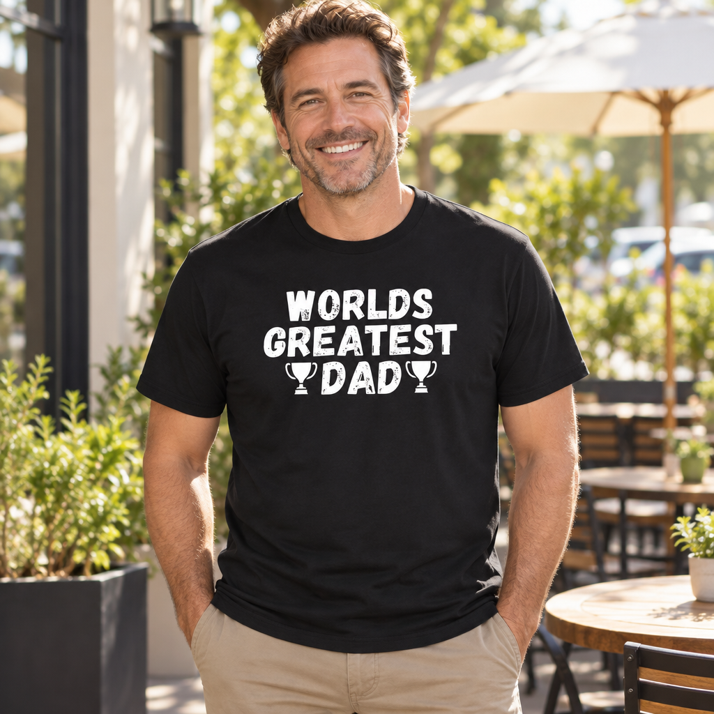 Worlds Greatest Dad — Black T-Shirt — lifestyle alt