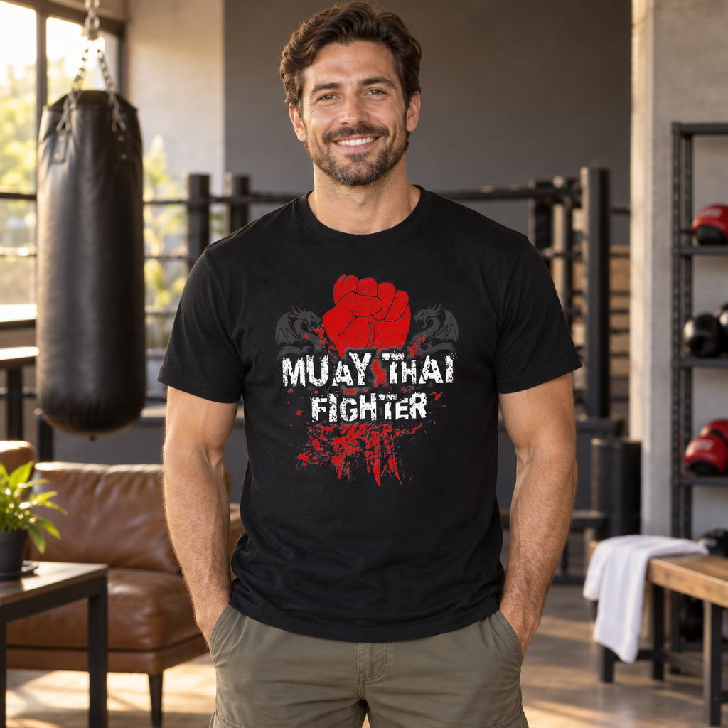 Muay Thai Fighter — Black T-Shirt — lifestyle alt