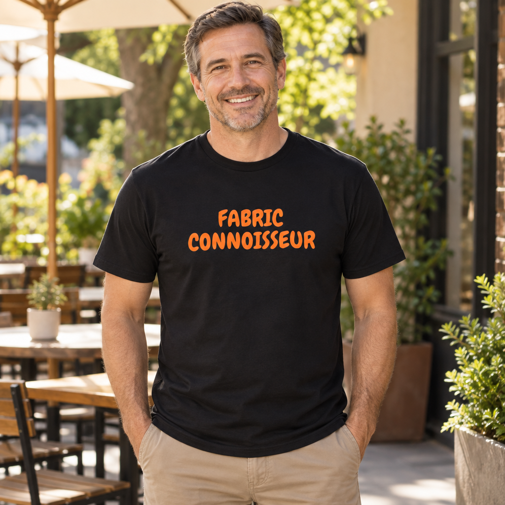 Fabric Connoisseur Funny Sewing — Black T-Shirt — lifestyle alt