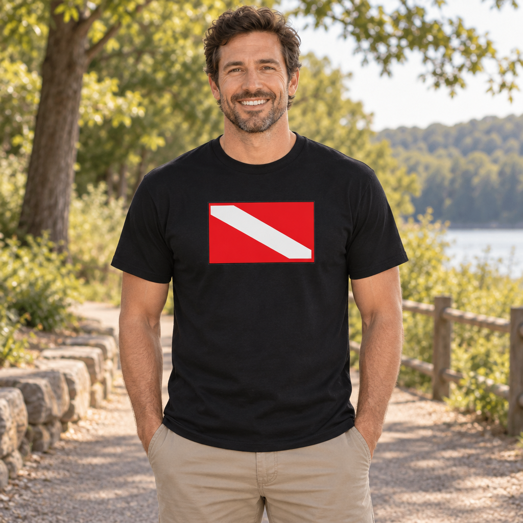 Scuba Diver — Black T-Shirt — lifestyle alt