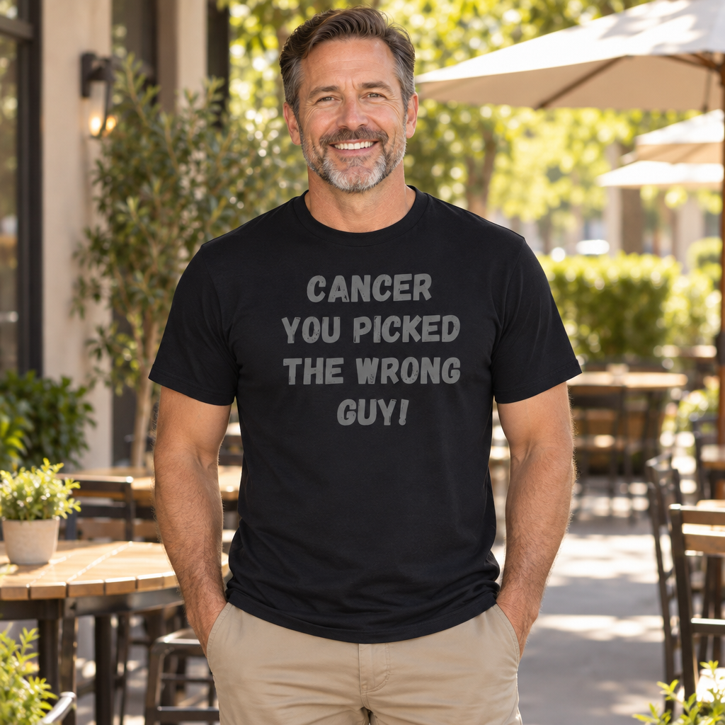 Cancer Awareness — Black T-Shirt — lifestyle alt