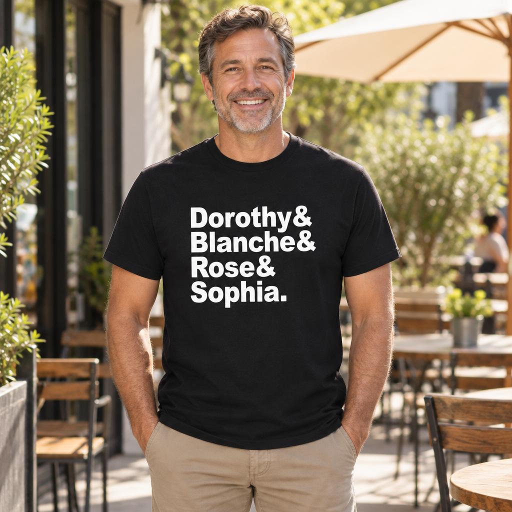 Dorothy Blanche Rose Sophia — Black T-Shirt — lifestyle alt