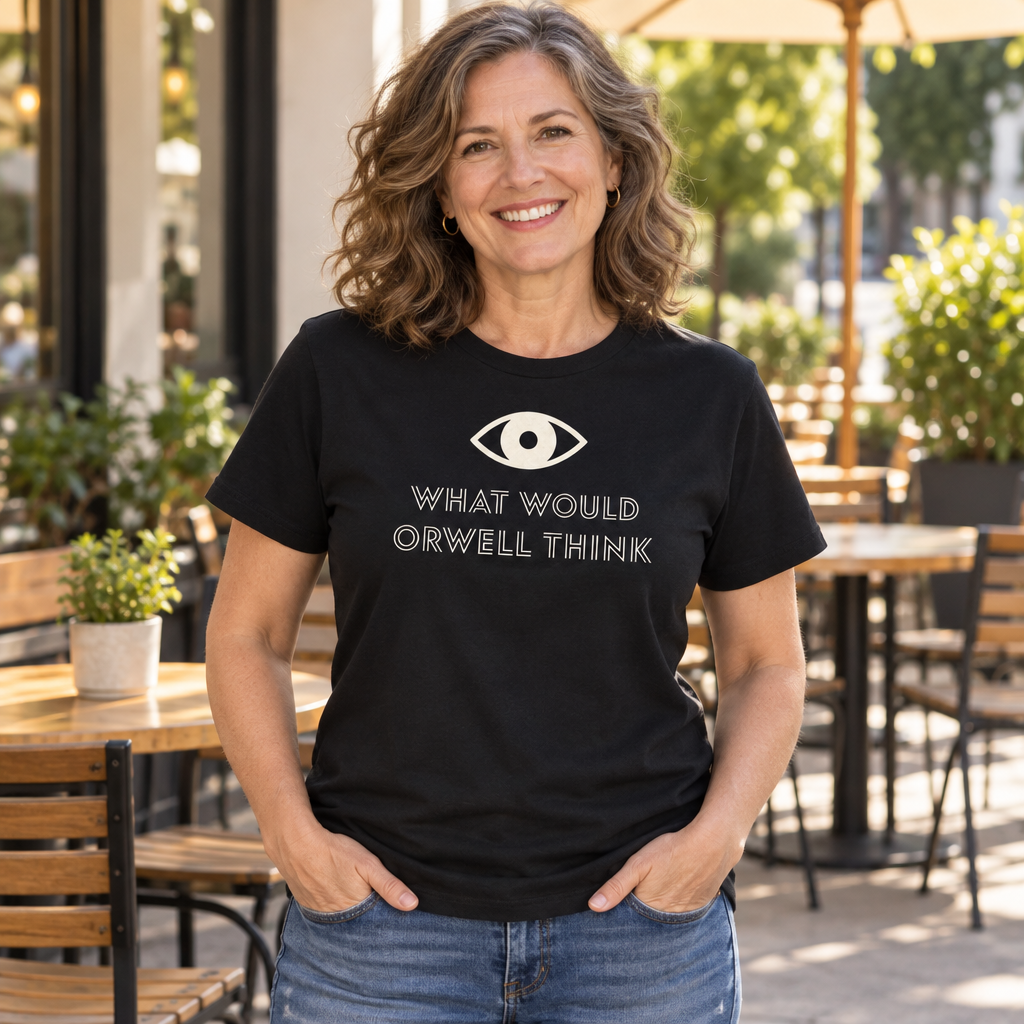 What Would Orwell Think — Black T-Shirt — lifestyle alt