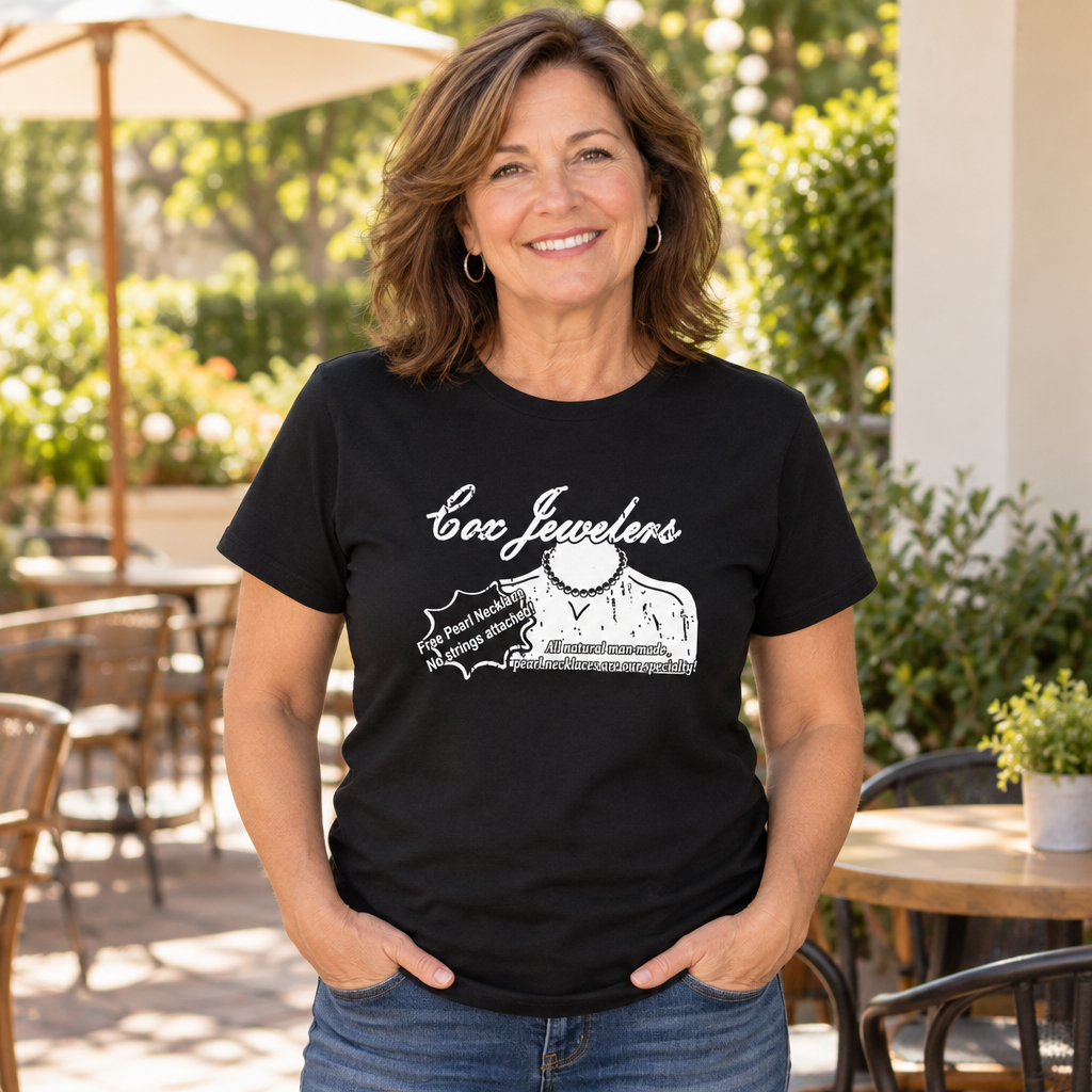 Cox Jewelers Funny Adult Humor — Black T-Shirt — lifestyle alt