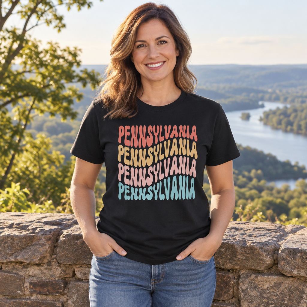 Pennsylvania — Black T-Shirt — lifestyle alt