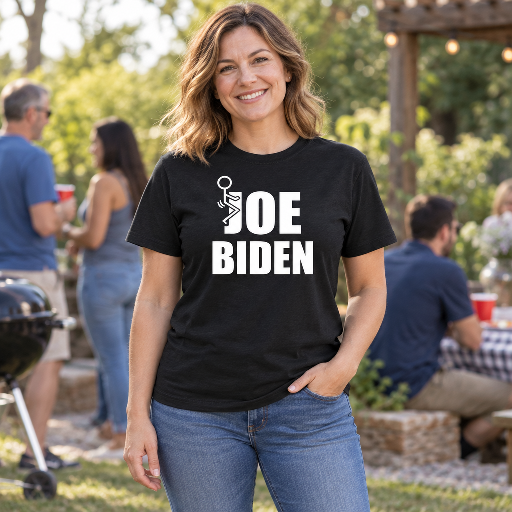 Joe Biden Stick Figure — Black T-Shirt — lifestyle alt