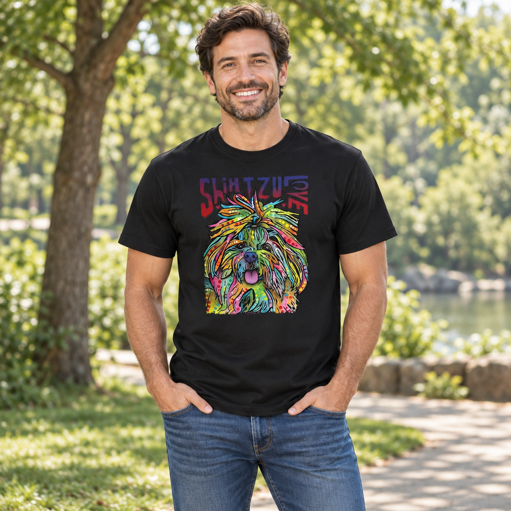 Shih Tzu Luv — Black T-Shirt — lifestyle alt
