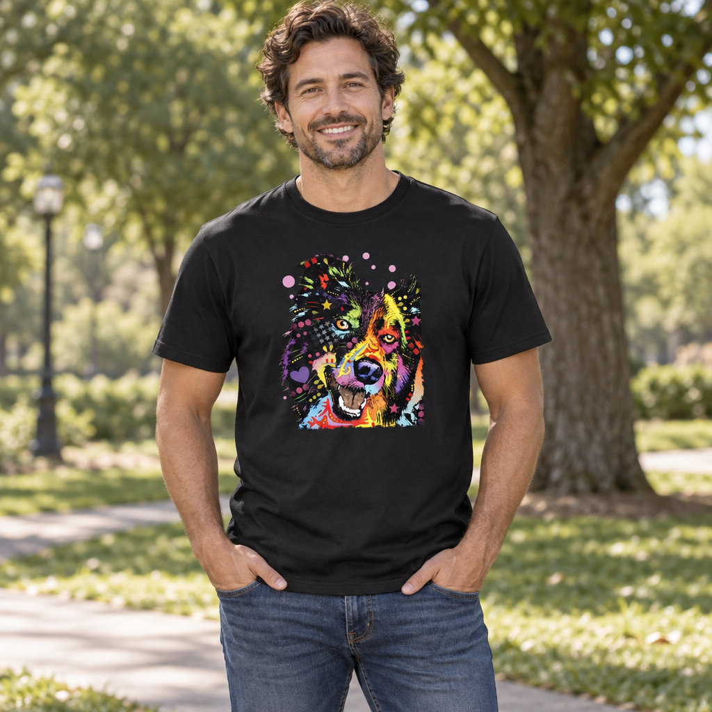 Border Collie — Black T-Shirt — lifestyle alt