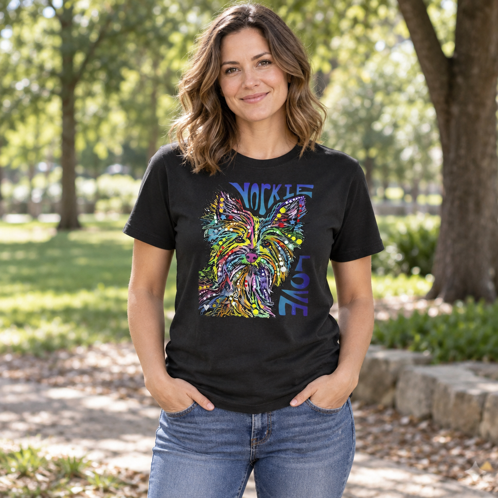 Yorkie Luv — Black T-Shirt — lifestyle alt