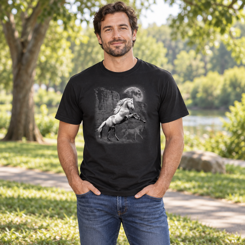 White Horse Wilderness — Black T-Shirt — lifestyle alt