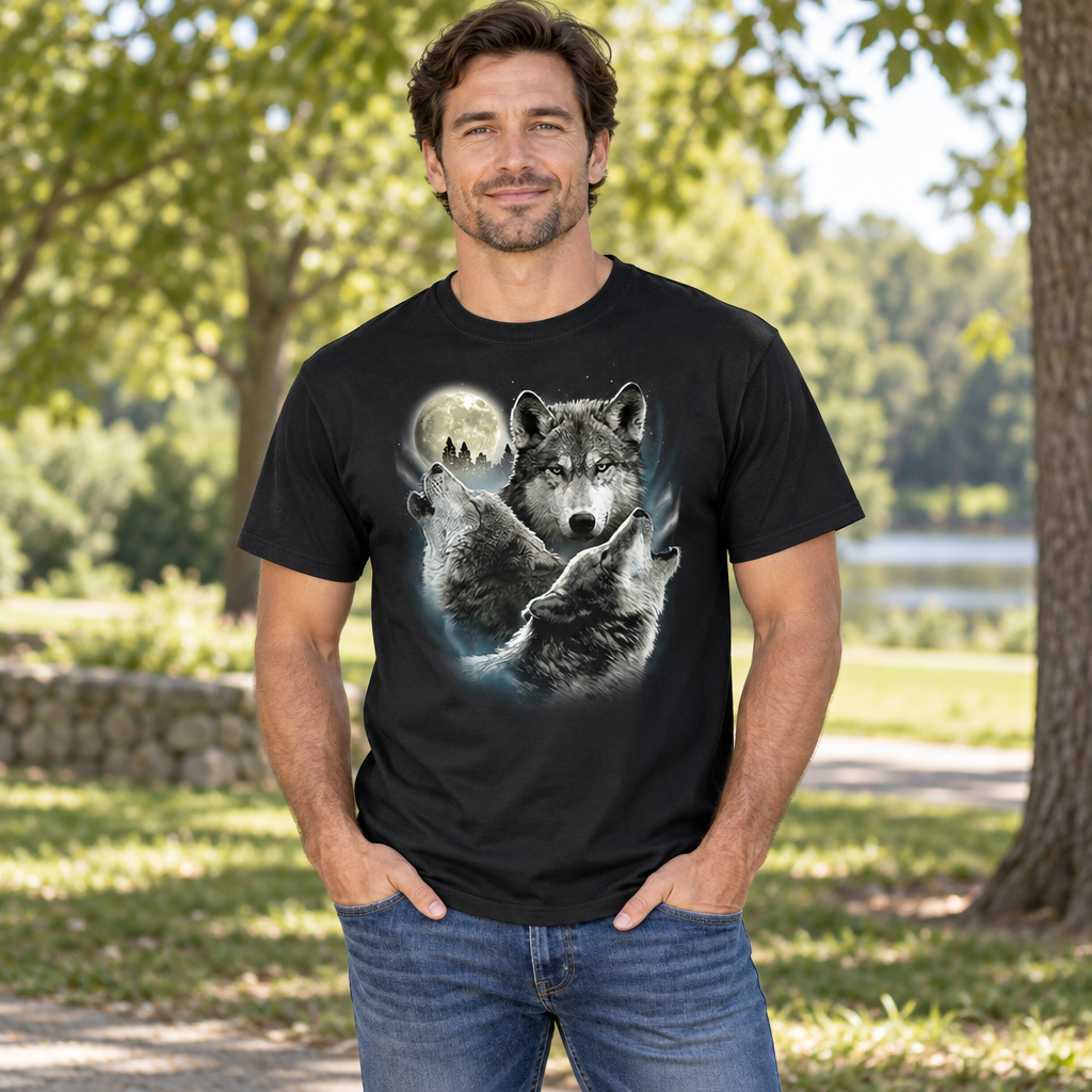Howling in the Night — Black T-Shirt — lifestyle alt