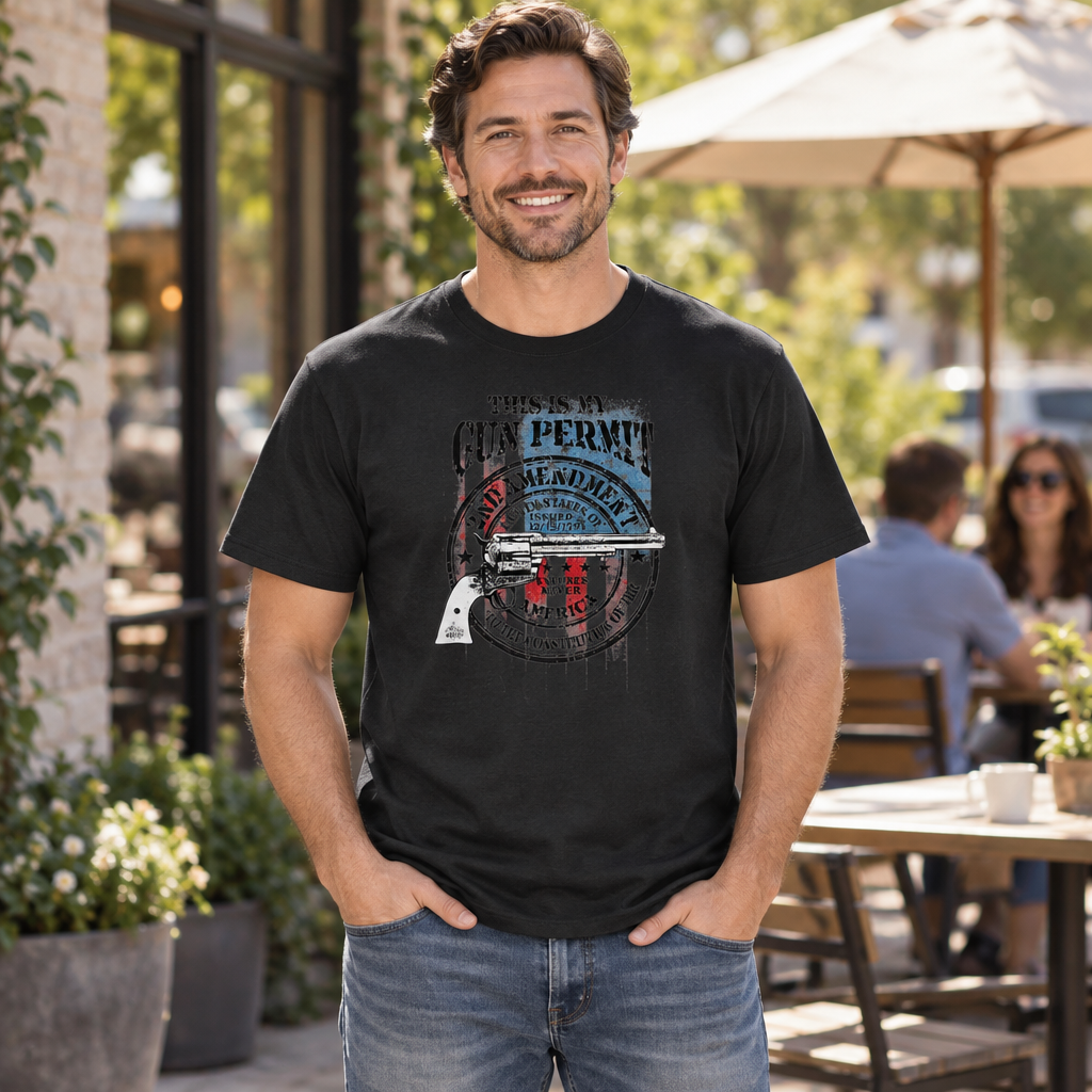 This Is My Gun Permit — Black T-Shirt — lifestyle alt