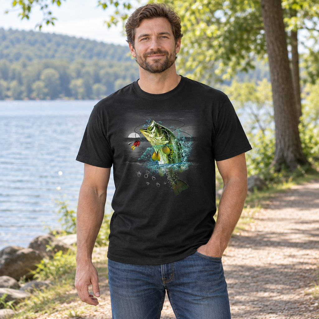 Bass Wilderness — Black T-Shirt — lifestyle alt