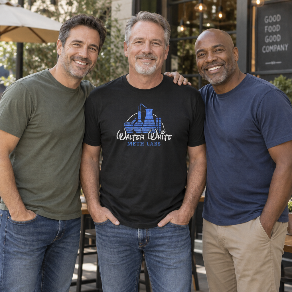 Walter White Meth Labs — Black T-Shirt — lifestyle group