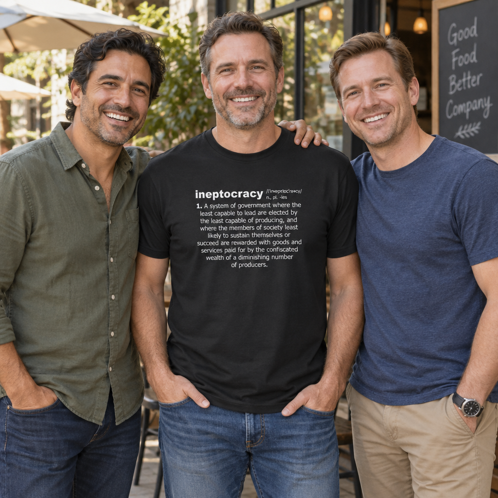 Ineptocracy Definition — Black T-Shirt — lifestyle group