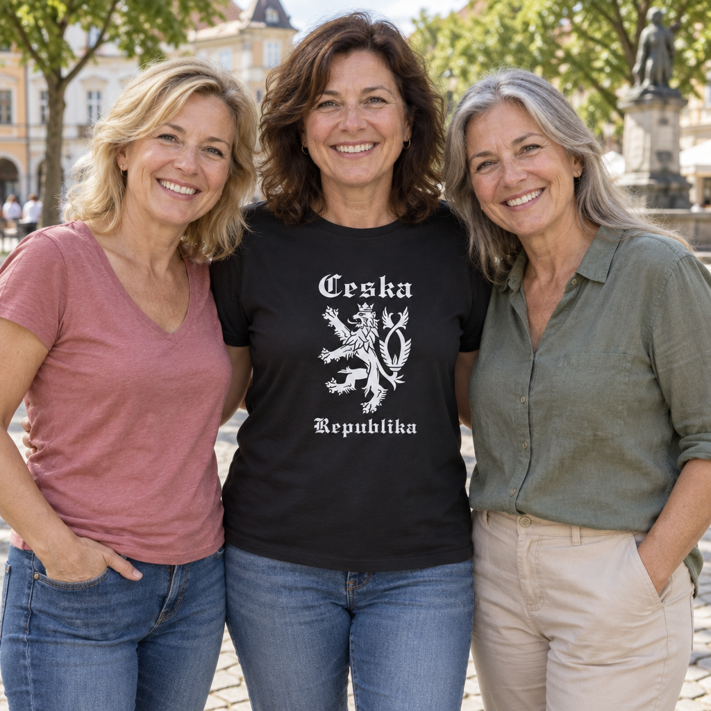 Ceska Republika Lion — Black T-Shirt — lifestyle group