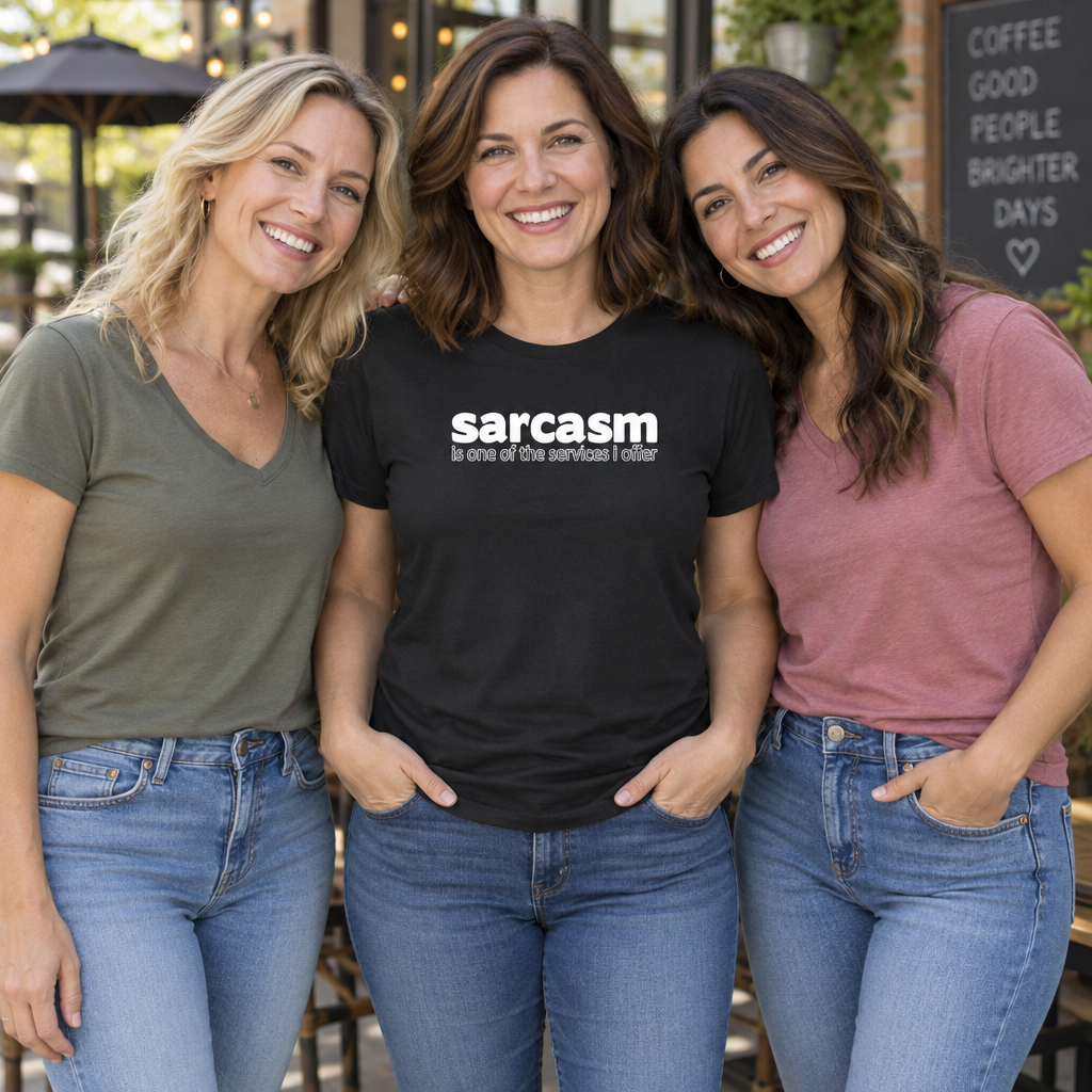 Sarcasm Is One of the Services I Offer — Black T-Shirt — lifestyle group