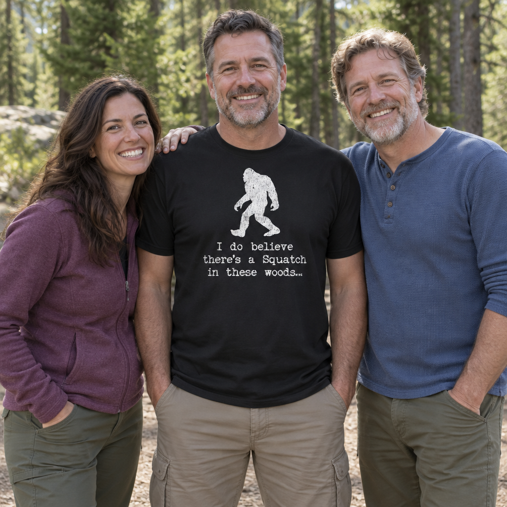 I Believe There Is a Squatch — Black T-Shirt — lifestyle group