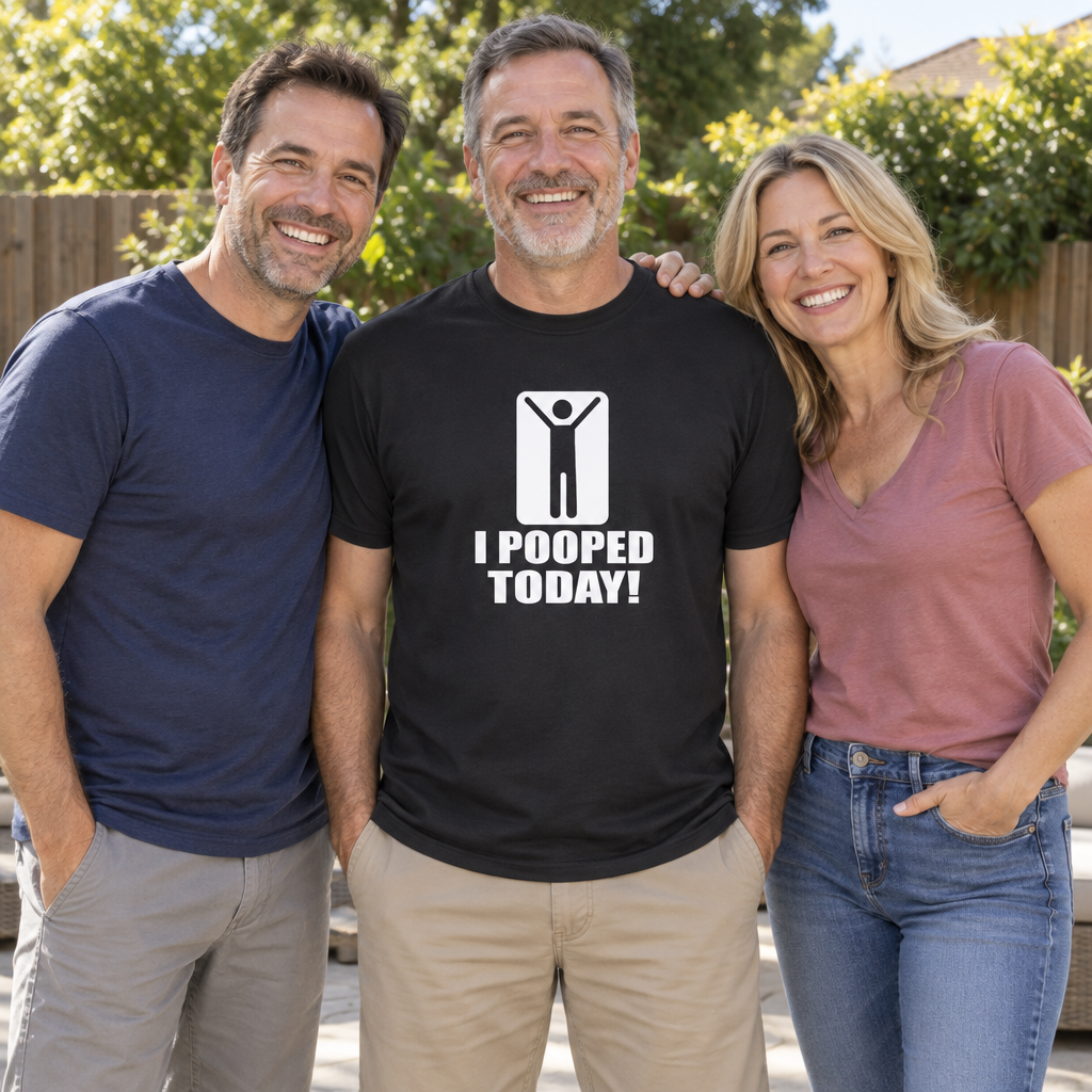 I Pooped Today — Black T-Shirt — lifestyle group