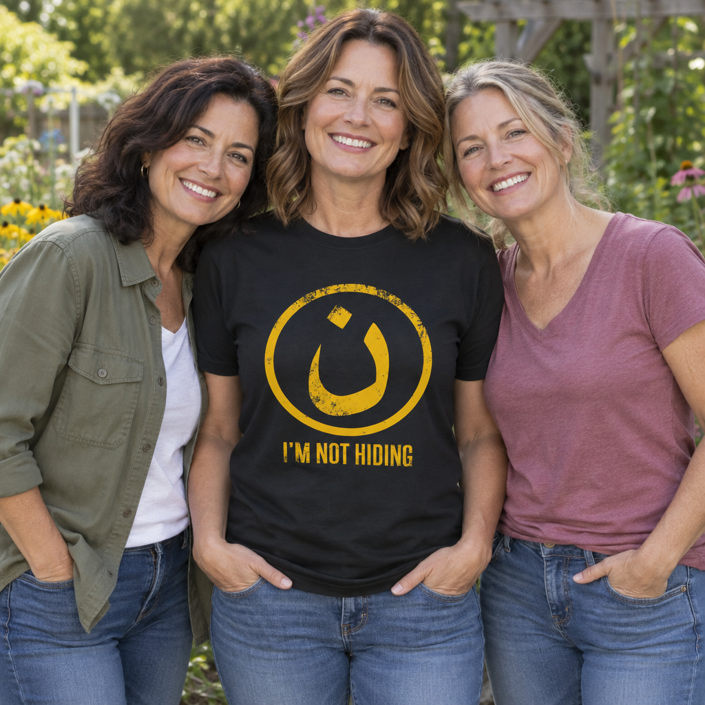 Nazarene, I Am Not Hiding — Black T-Shirt — lifestyle group