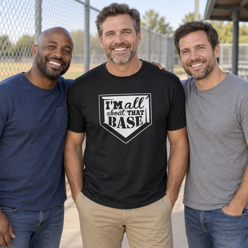 All About That Base Baseball — Black T-Shirt — lifestyle group