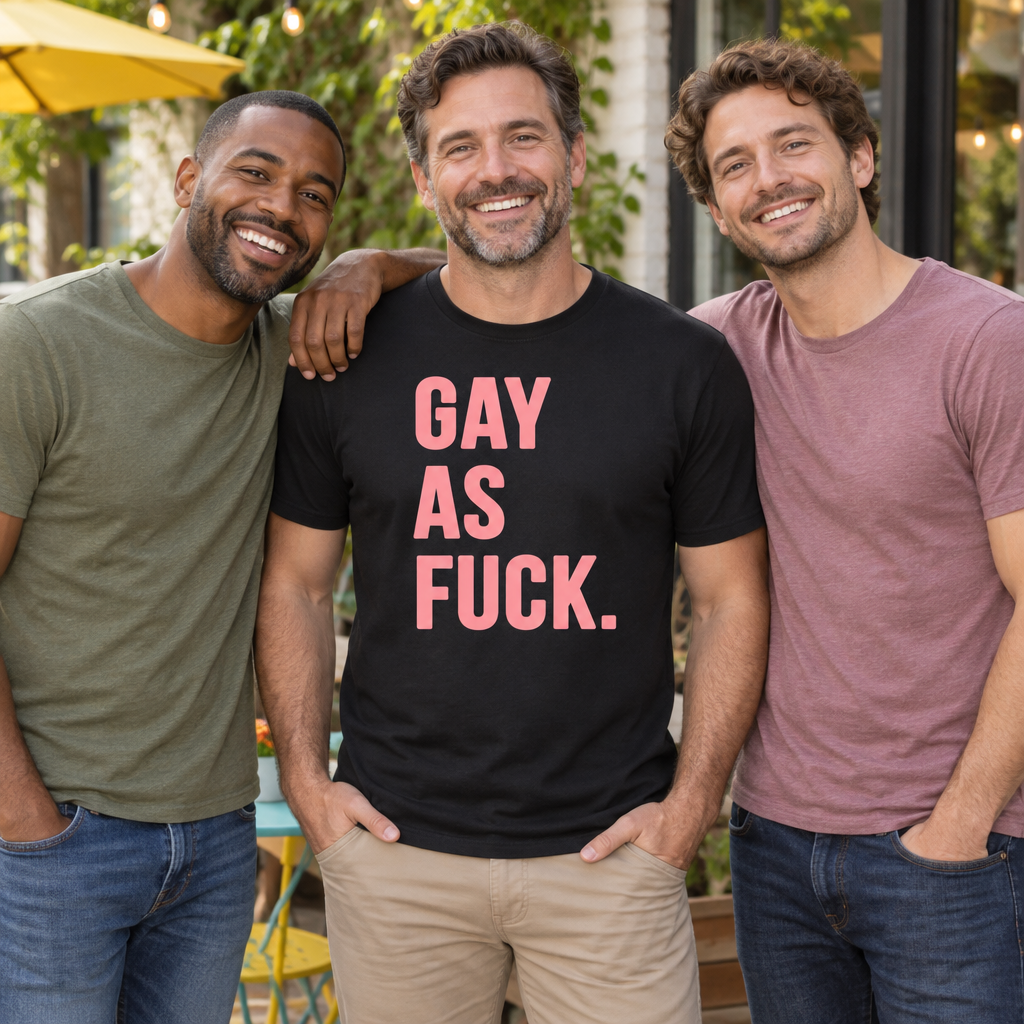 Gay As Fuck — Black T-Shirt — lifestyle group