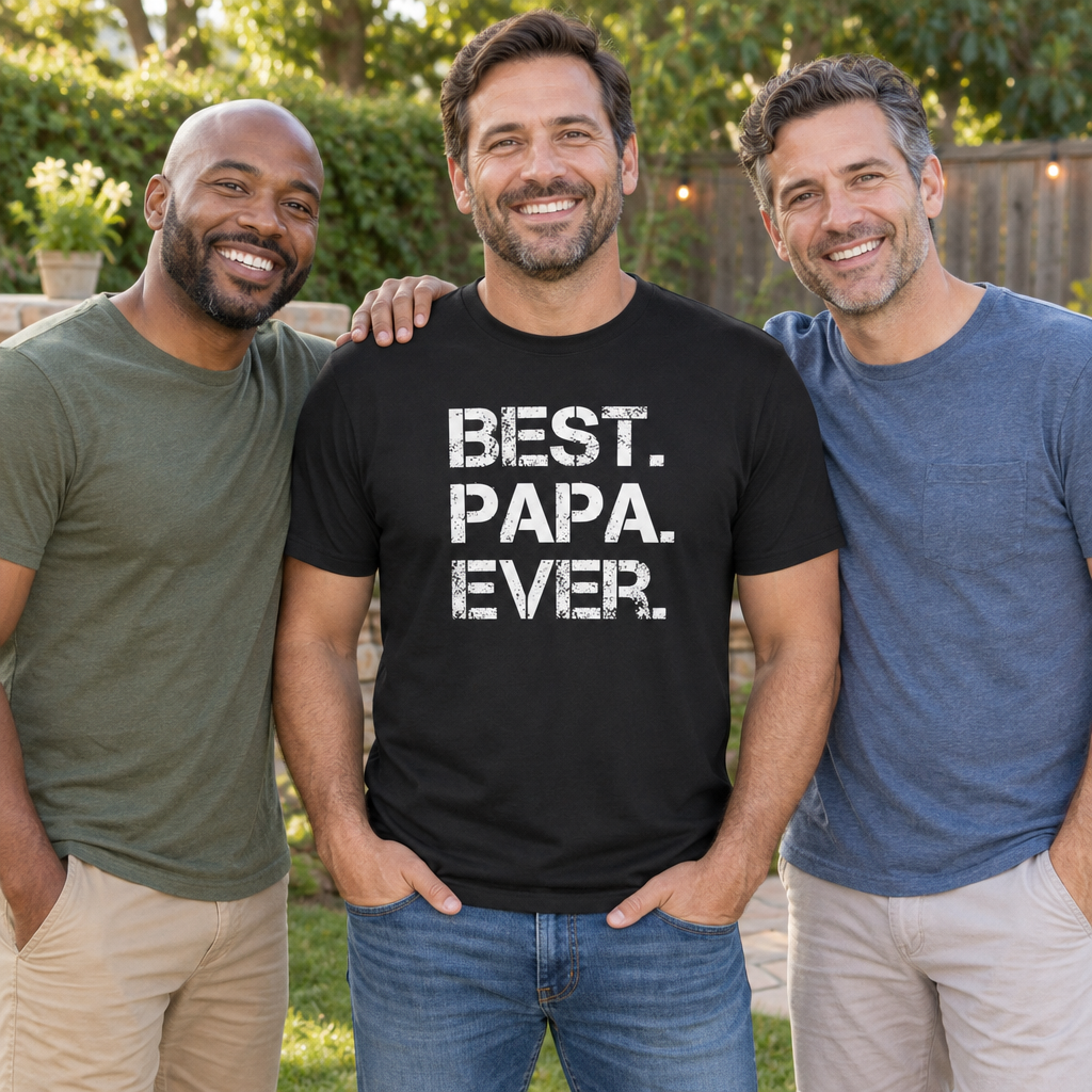 Best Papa Ever — Black T-Shirt — lifestyle group