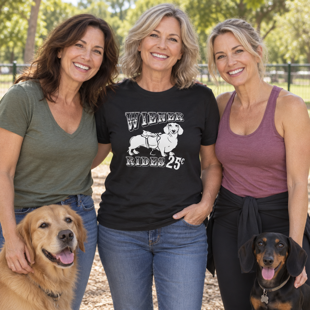 Wiener Rides 25 Cents — Black T-Shirt — lifestyle group