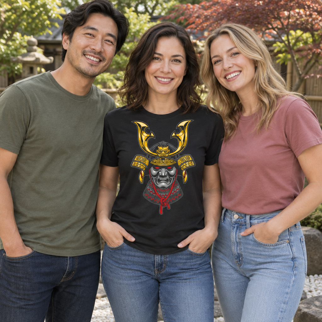 Samurai Mask — Black T-Shirt — lifestyle group