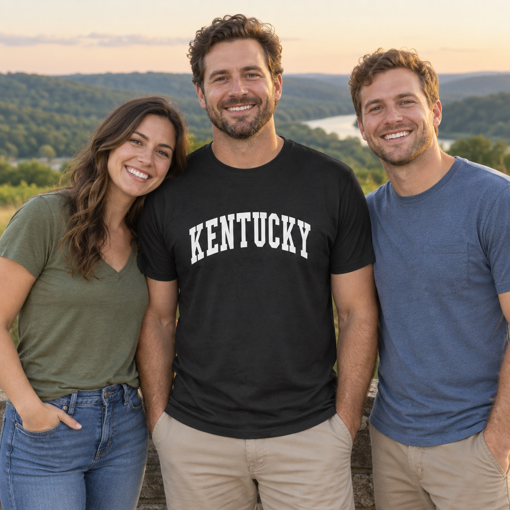 Kentucky Collegiate Letters — Black T-Shirt — lifestyle group
