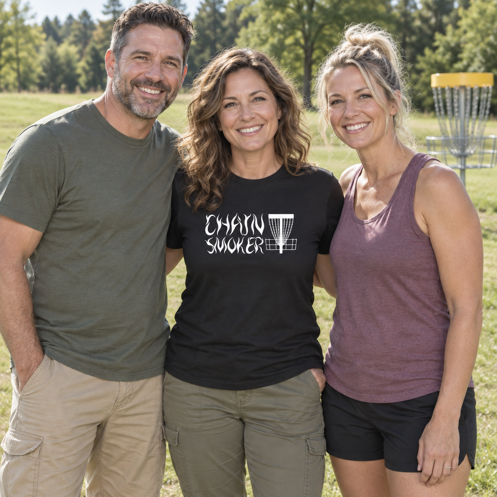 Chain Smoker Disc Golf — Black T-Shirt — lifestyle group