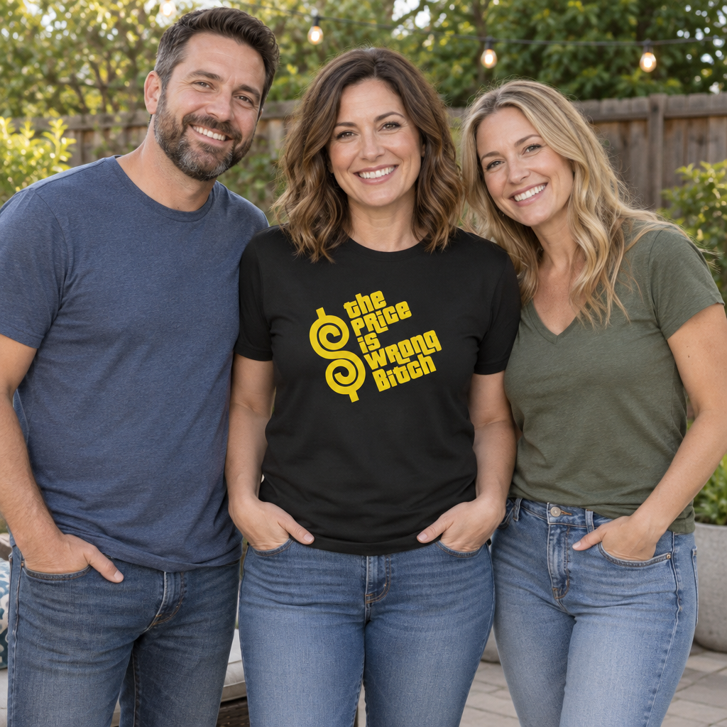 The Price Is Wrong — Black T-Shirt — lifestyle group