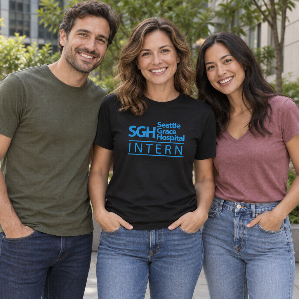 Seattle Grace Hospital Intern — Black T-Shirt — lifestyle group