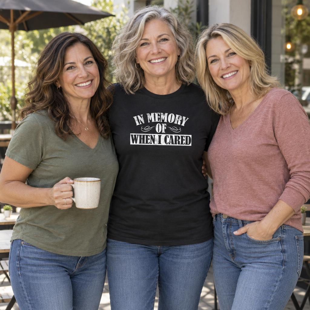 In Memory of When I Cared — Black T-Shirt — lifestyle group